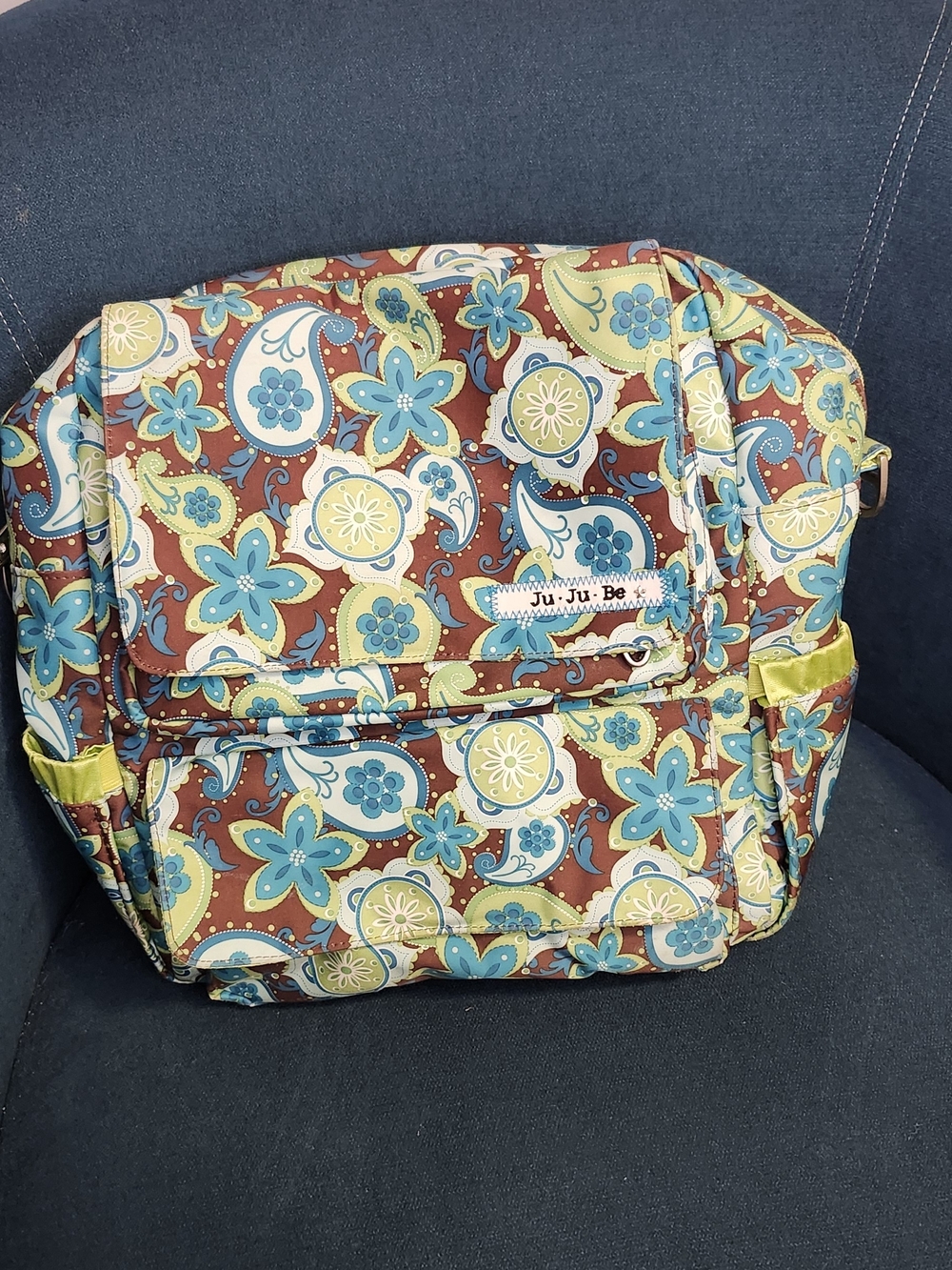 Vintage Ju-Ju-Be Perfect Paisly Messager/ Backpack Diaper Bag
